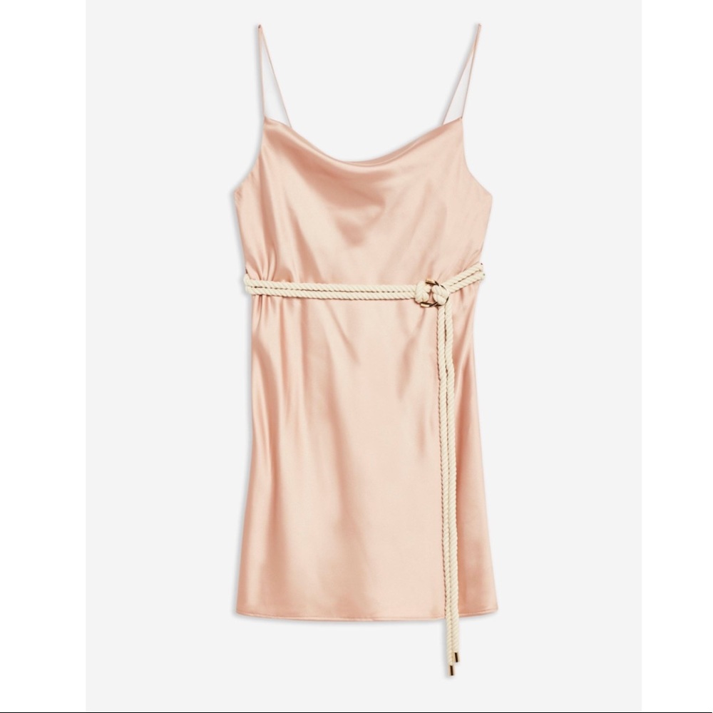 Topshop rope belt mini slip dress size 4